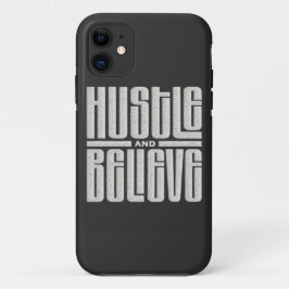 Hustle och Tro Motiverande Embroiderade Stil