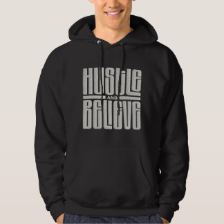 Hustle och Tro Motiverande Embroiderade Stil Hoodie