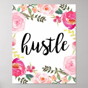 Hustle, Printable Art, Motivational Poster, Office Poster