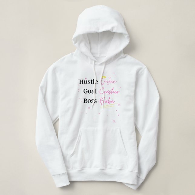 "Hustle Queen" Basic Hooded Sweatshirt T Shirt (Design framsida)