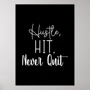 Hustle, Slå, Sluta aldrig - Gym, Framgångsrörelse Poster