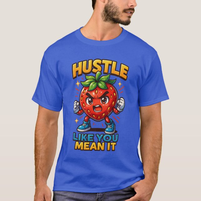Hustle som du Elaket Chibi Strawberry Tee (Framsida)