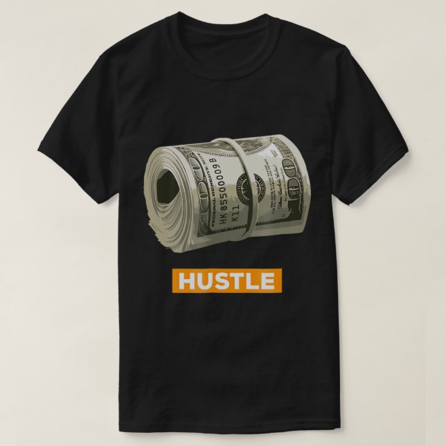Hustle T-Shirt bankroll-pengar var 100 dollar (Design framsida)
