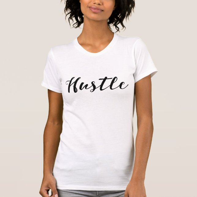 HUSTLE Trendig svart script kalligrafi Modern chic Tröja (Framsida)