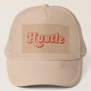 Hustle Trucker Hatt   Retro Typografi Keps  