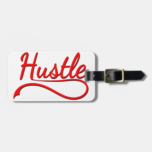 Hustle Typography Art Bagagebricka (Horisontell Framsida)