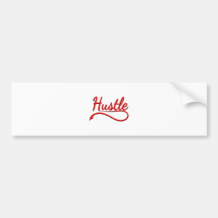 Hustle Typography Art Bildekal