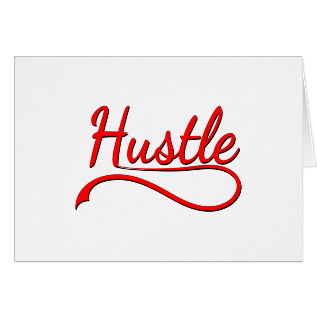 Hustle Typography Art Hälsningskort (Framsidan Horizontal)
