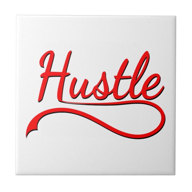Hustle Typography Art Kakelplatta (Framsidan)