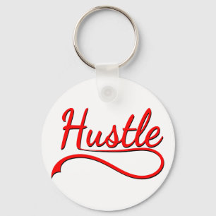 Hustle Typography Art Nyckelring