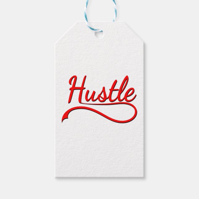 Hustle Typography Art Presentetikett (Framsidan)