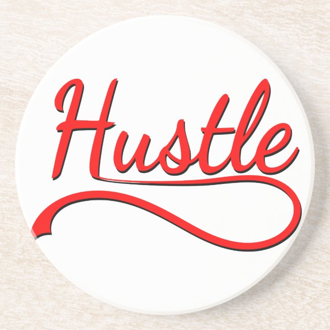 Hustle Typography Art Underlägg Sandsten (Framsidan)