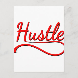 Hustle Typography Art Vykort