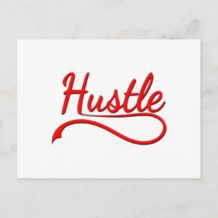 Hustle Typography Art Vykort