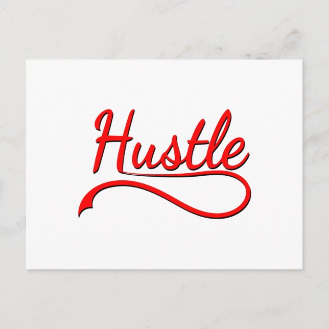 Hustle Typography Art Vykort (Framsida)
