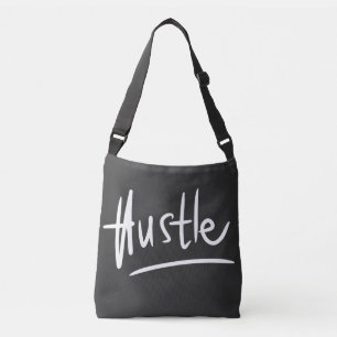 Hustle Vit typografi Axelväska