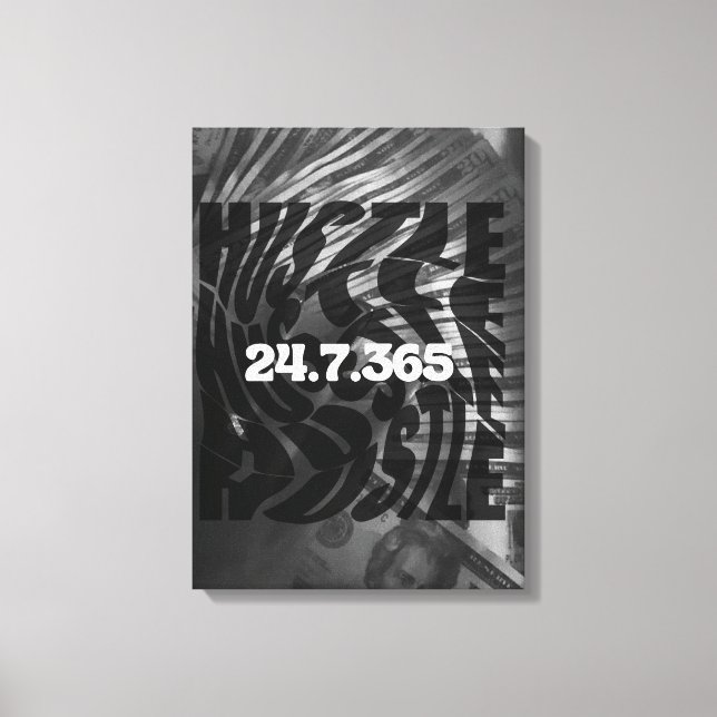 Hustle wall art canvastryck (Framsida)