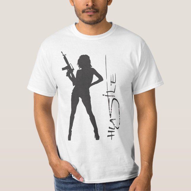 hustleflicka tee shirt (Framsida)