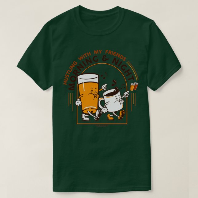 Hustling Morgon och natt T Shirt (Design framsida)