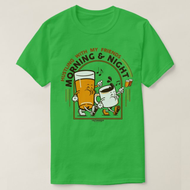 Hustling Morgon och natt T Shirt (Design framsida)