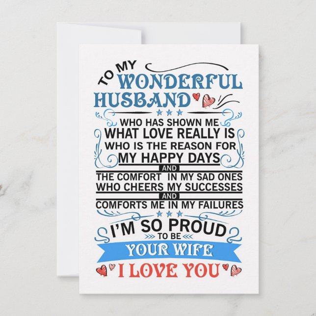 Hustru Art Till Min Underbara Make Inbjudningar (Framsida)