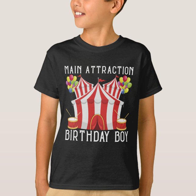 Hustru Attraktion Birthday Boy , Circus Matching T Shirt (Framsida)