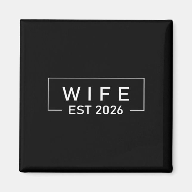 Hustru Est 2026 Tröja Nygifta Smekmånad Bröllop Magnet (Framsidan)