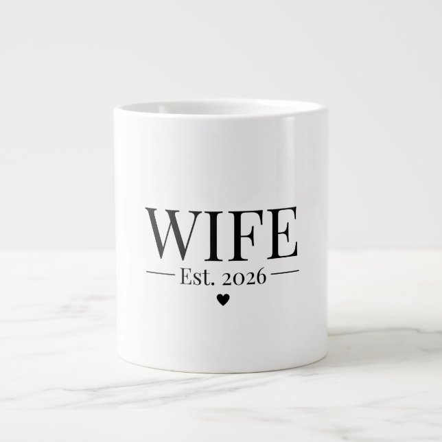 Hustru etablerad 2026 jumbo mugg (Framsidan)