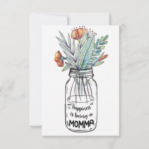 Hustru Konst Lycka Är Att Vara En Mamma Tack Kort