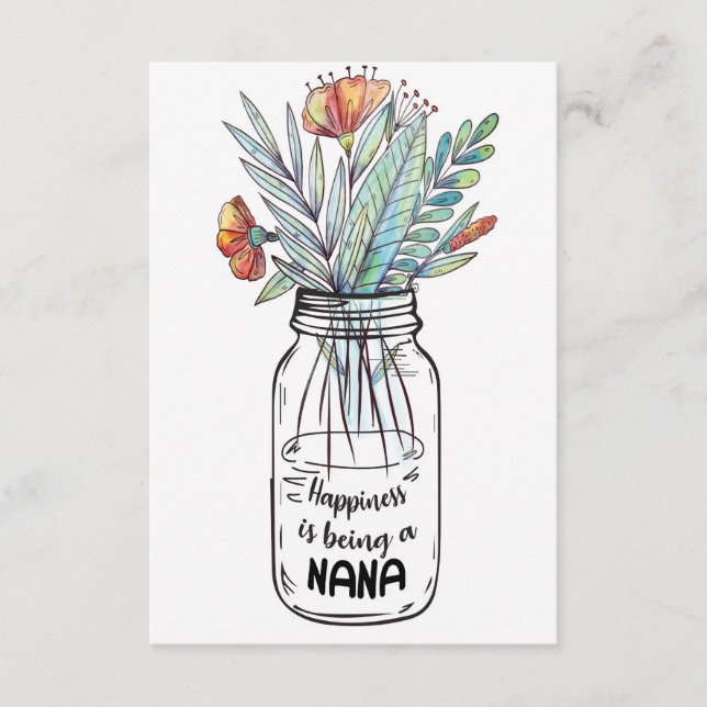 Hustru Konst Lycka Är Att Vara En Nana Tack Kort (Framsida)