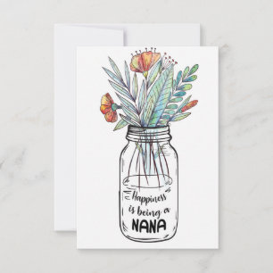 Hustru Konst Lycka Är Att Vara En Nana Tack Kort