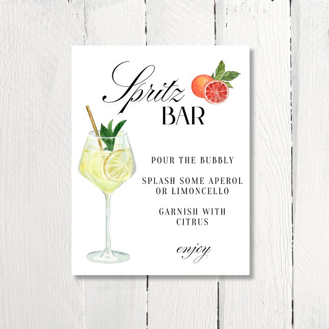 Hustru Lotus-Spritz Bar skylt Limoncello (The Wife Lotus- Amalfi Coast Inspired Spritz Bar Sign for bachelorette party or bridal shower!)