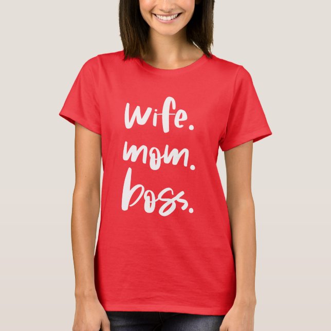 Hustru. Mamma. Chef. T Shirt (Framsida)