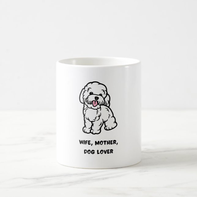 Hustru, mamma, hundälskare kaffemugg (Center)
