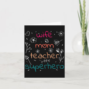 Hustru mamma lärare superhjälte mors dag utbildare kort