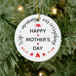 Hustru Mamma Vårt Allt Gott Mors Dag Sött Julgransprydnad Keramik