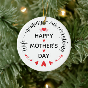 Hustru Mamma Vårt Allt Gott Mors Dag Sött Julgransprydnad Keramik