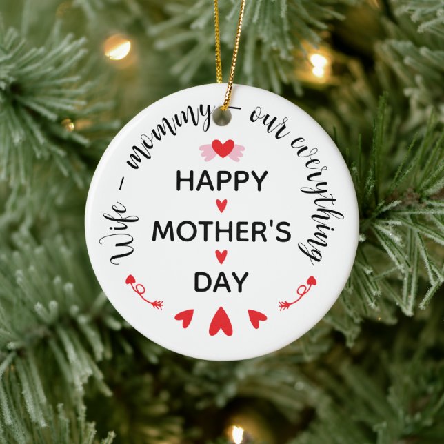 Hustru Mamma Vårt Allt Gott Mors Dag Sött Julgransprydnad Keramik (Träd)