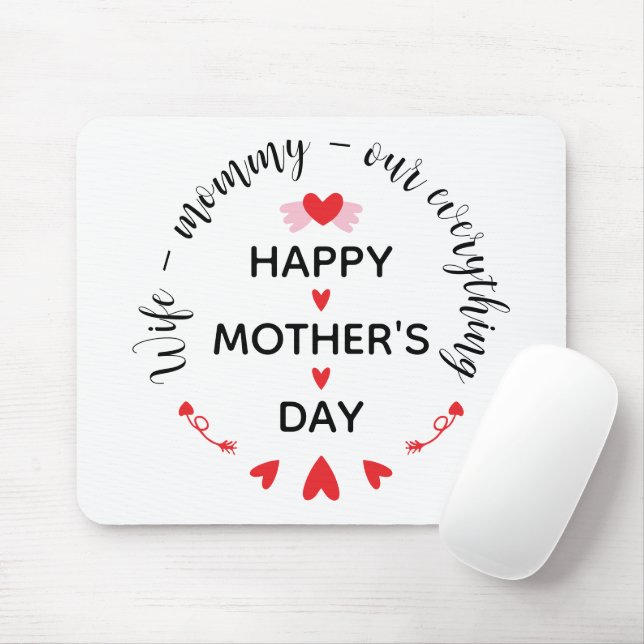 Hustru Mamma Vårt Allt Gutt Mors dag Söt Musmatta (Med mus)