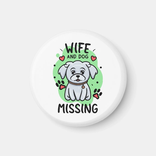 Hustru och hund saknas magnet (Framsidan)