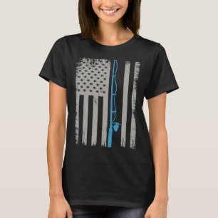 Hustru och man patriotiska usa usa flagg fiske t shirt