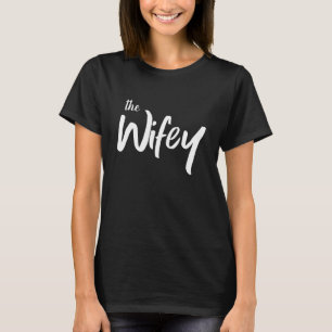 Hustru Rolig Brud Handskriven Text T Shirt