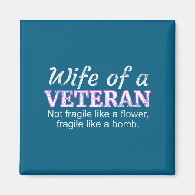 Hustru till en veteran make med militärstöd  magnet (Framsidan)