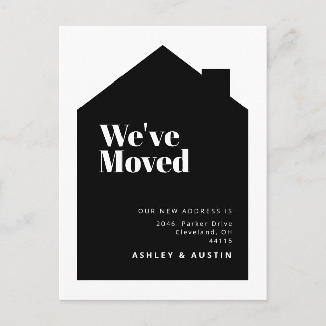 Husuppvärmning Modern Minimal Vi Har Flyttat Nytt  Vykort (Framsida)