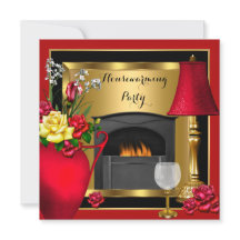 Husuppvärmning Röda Guld Rosor Dekor Vin Glas