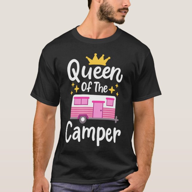 Husvagn Camping Camper vintage T Shirt (Framsida)