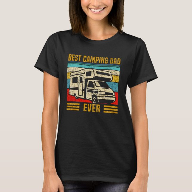 Husvagn Camping Retro Familj Bästa Camping Pappa N T Shirt (Framsida)
