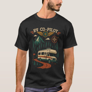 Husvagn Camping Retro Husbil Co-Pilot T Shirt