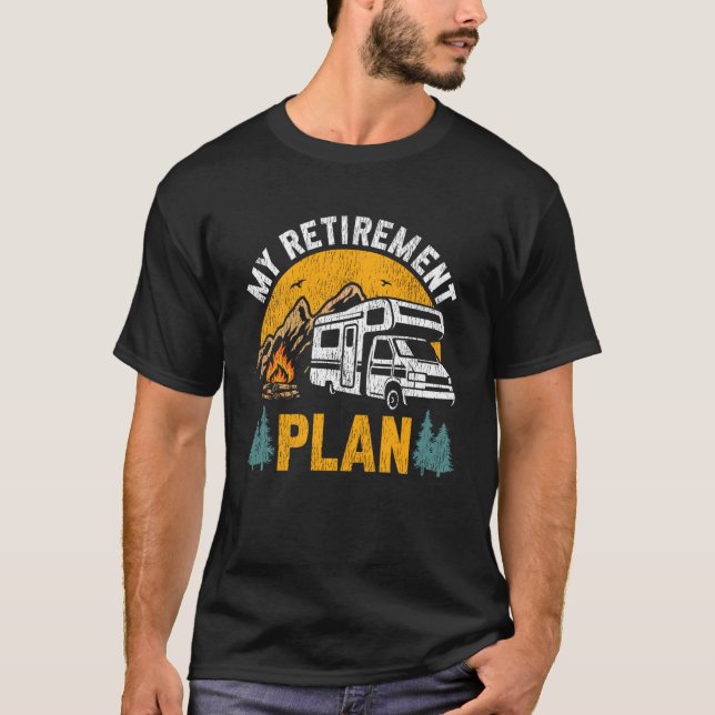 Husvagn Camping Retro Min pensionsplan T Shirt (Framsida)