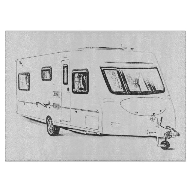 "Husvagn" designskärbrädor (Framsidan)